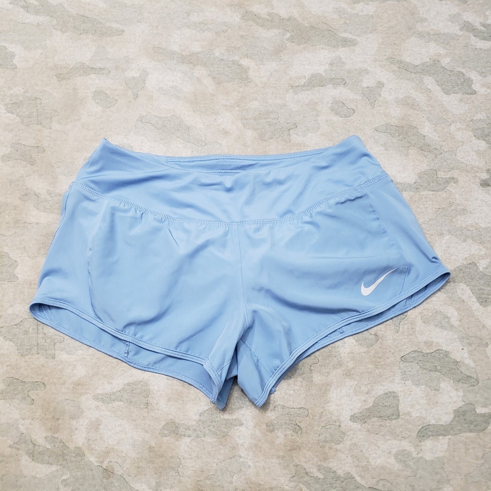 Nike Shorts Womens Medium Blue Athletic Gym Workout Dri-FIT Running Drawstring